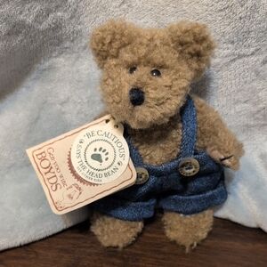 Boyds Bears "Zach" Tan and Blue Plush Bear